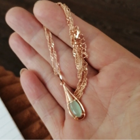 ⭐️ New Unique retro chalcedony zircon drop necklace - Picture 8 of 13